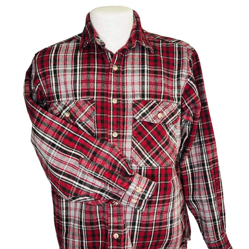 Carhartt Heavyweight Flannel Shirt Mens M/L/XL Plaid Button Up Workwear Red